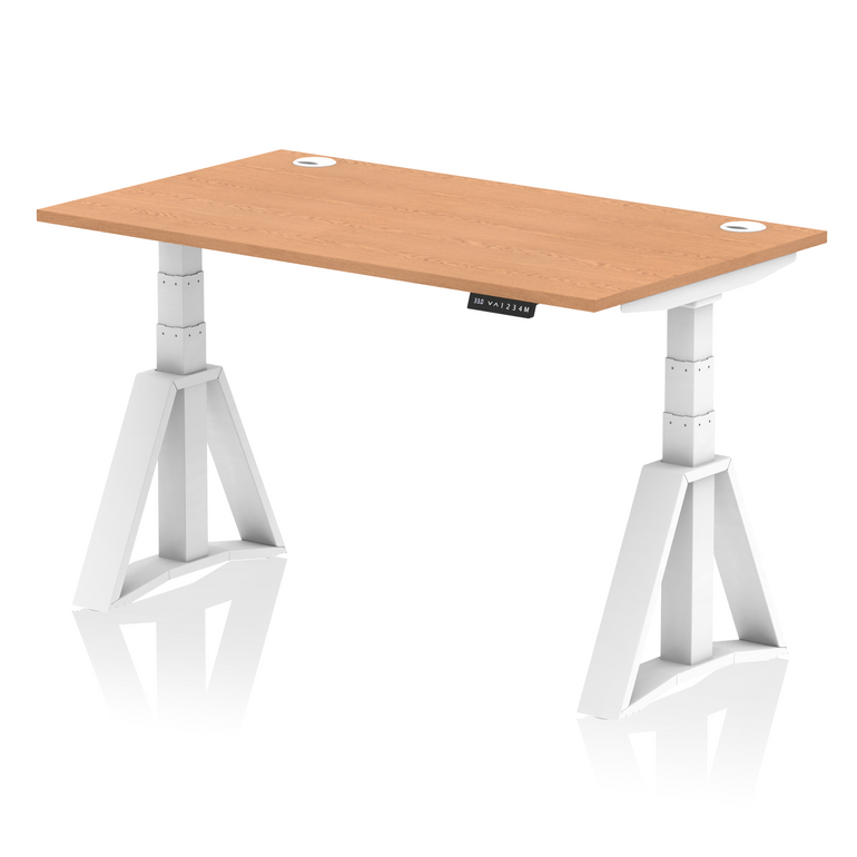 Air Height Adjustable Desk With Cable Ports With Piste Foot