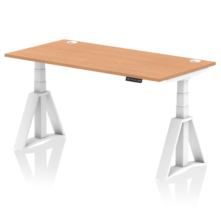 Air Height Adjustable Desk With Cable Ports With Piste Foot