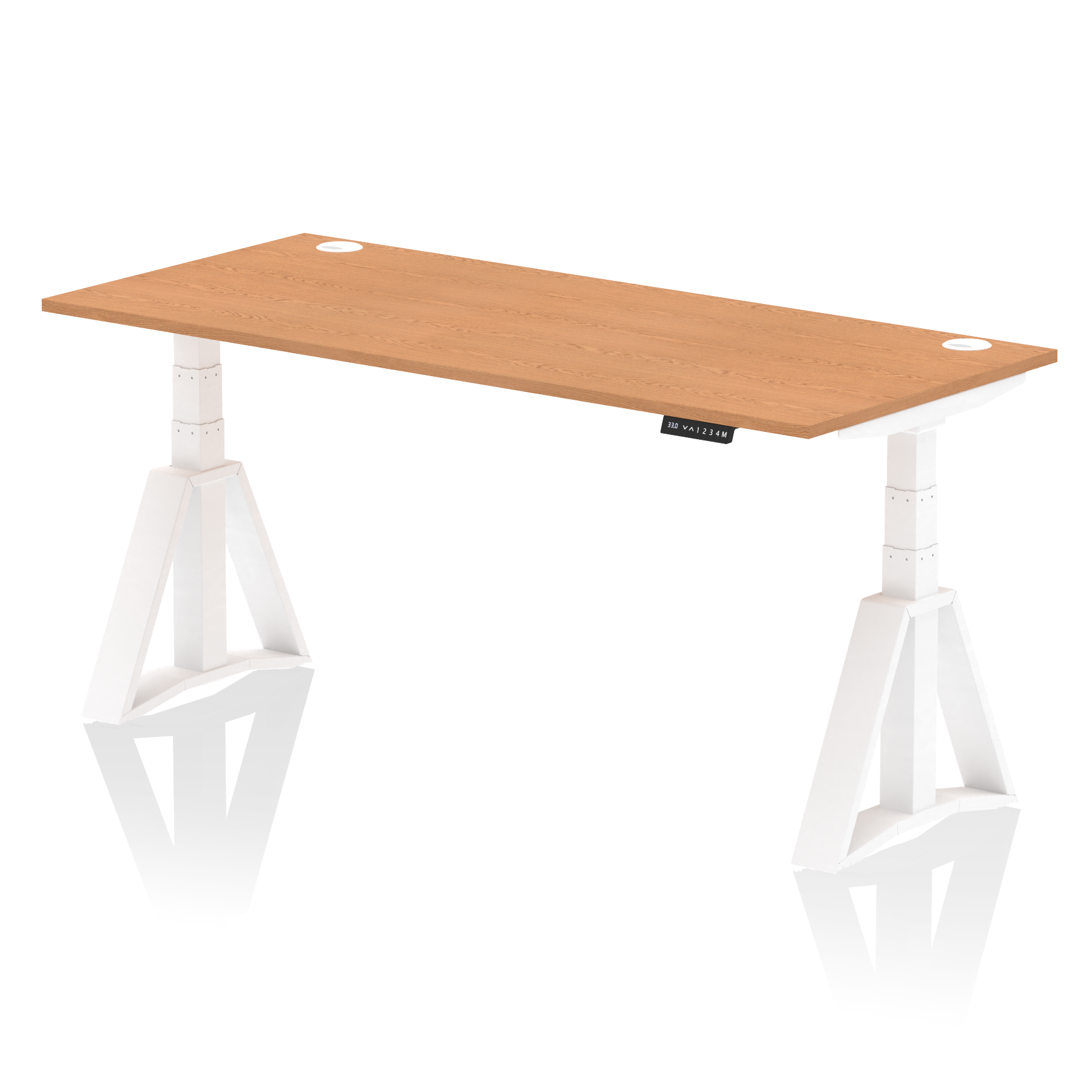 Air Height Adjustable Desk With Cable Ports With Piste Foot