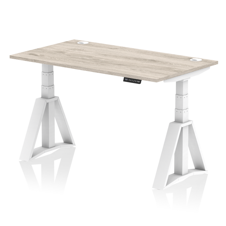 Air Height Adjustable Desk With Cable Ports With Piste Foot