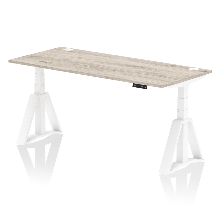 Air Height Adjustable Desk With Cable Ports With Piste Foot