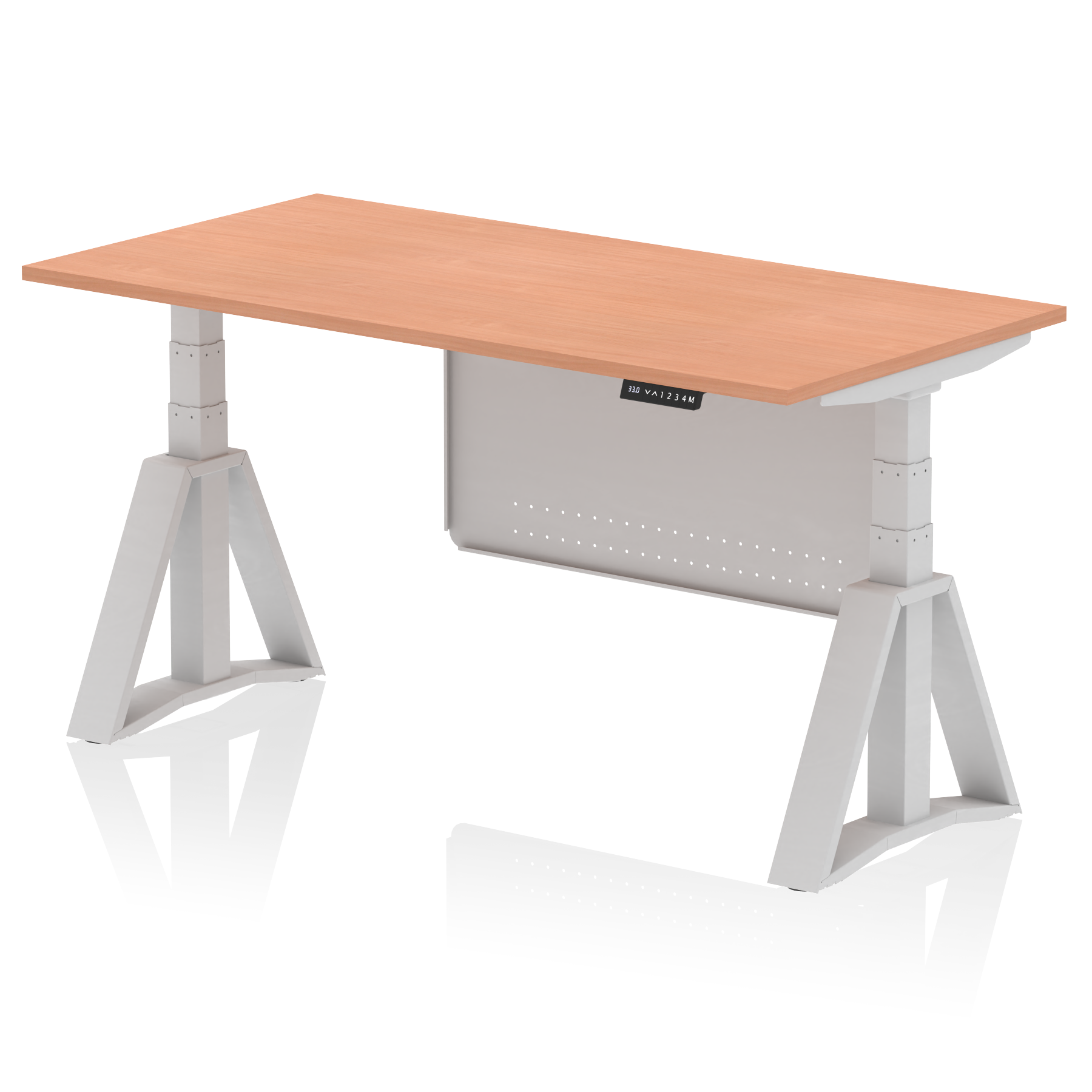 Air Height Adjustable Desk without Cable Ports With Steel Modesty Panel With Piste Foot