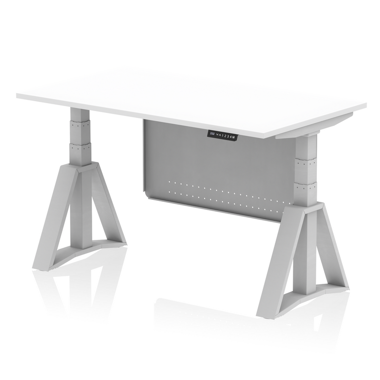 Air Height Adjustable Desk without Cable Ports With Steel Modesty Panel With Piste Foot