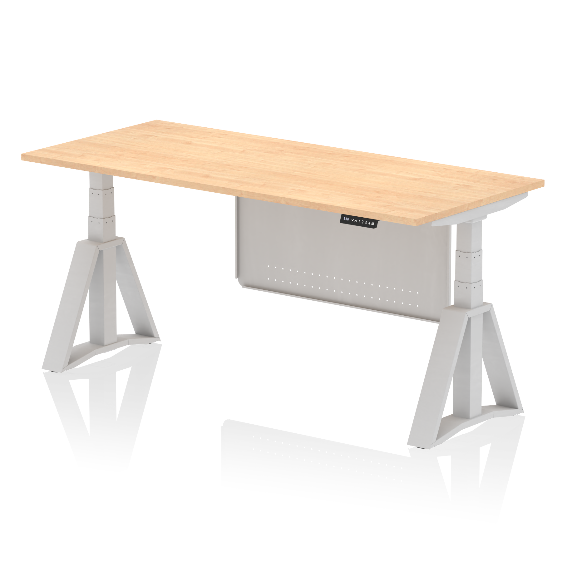 Air Height Adjustable Desk without Cable Ports With Steel Modesty Panel With Piste Foot