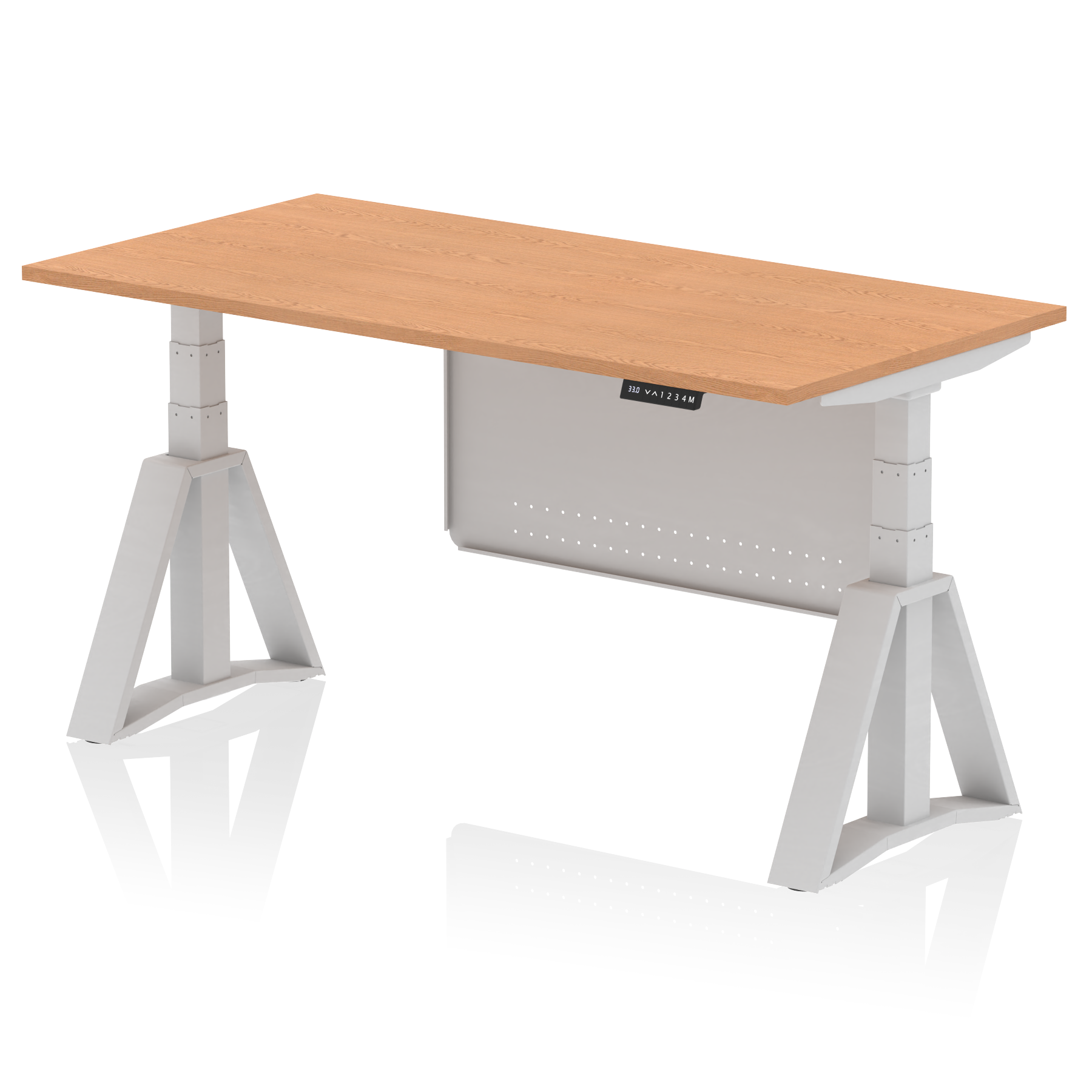 Air Height Adjustable Desk without Cable Ports With Steel Modesty Panel With Piste Foot