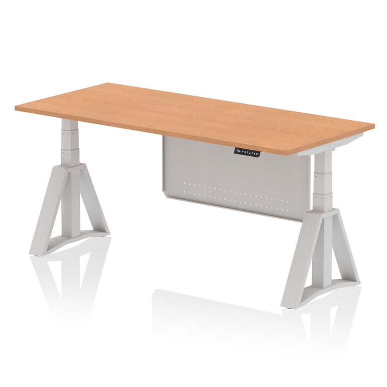 Air Height Adjustable Desk without Cable Ports With Steel Modesty Panel With Piste Foot