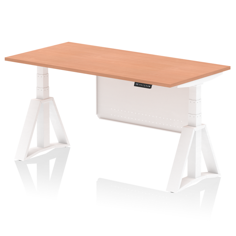 Air Height Adjustable Desk without Cable Ports With Steel Modesty Panel With Piste Foot