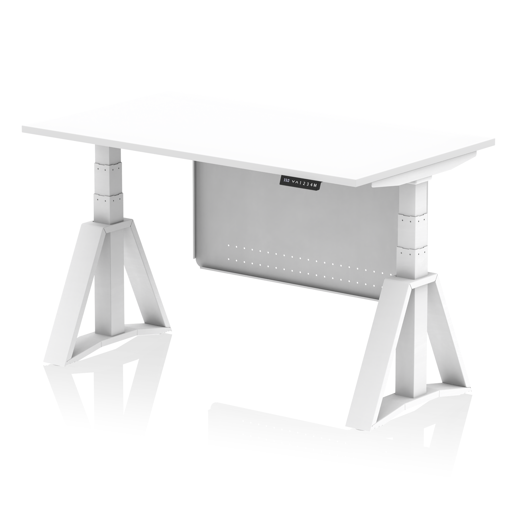 Air Height Adjustable Desk without Cable Ports With Steel Modesty Panel With Piste Foot