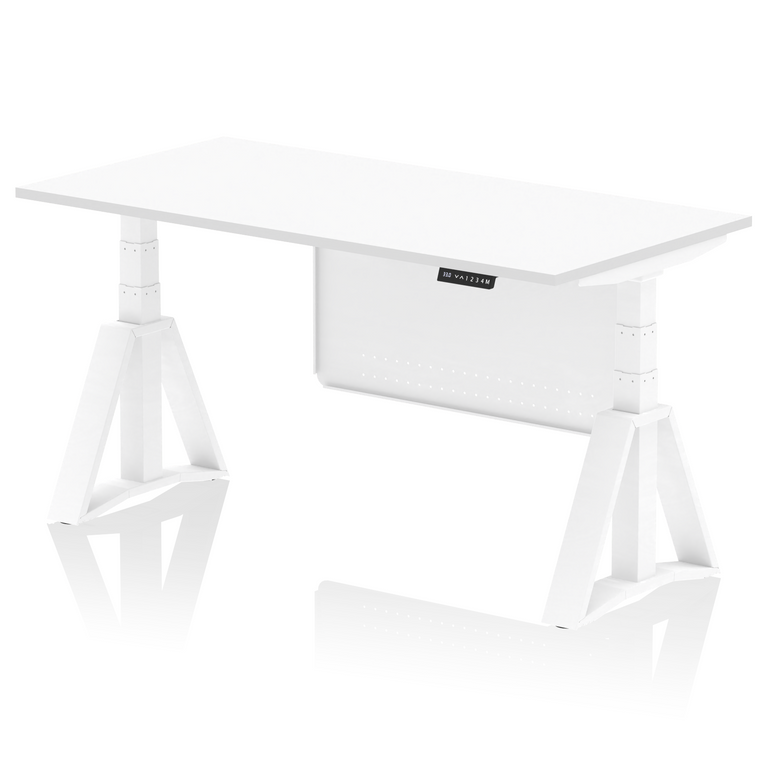 Air Height Adjustable Desk without Cable Ports With Steel Modesty Panel With Piste Foot