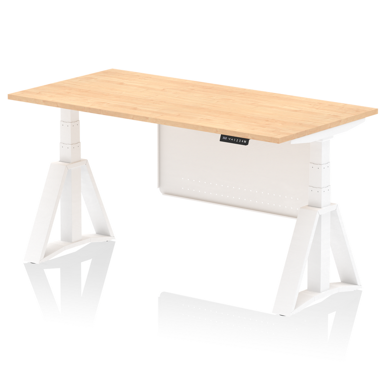 Air Height Adjustable Desk without Cable Ports With Steel Modesty Panel With Piste Foot