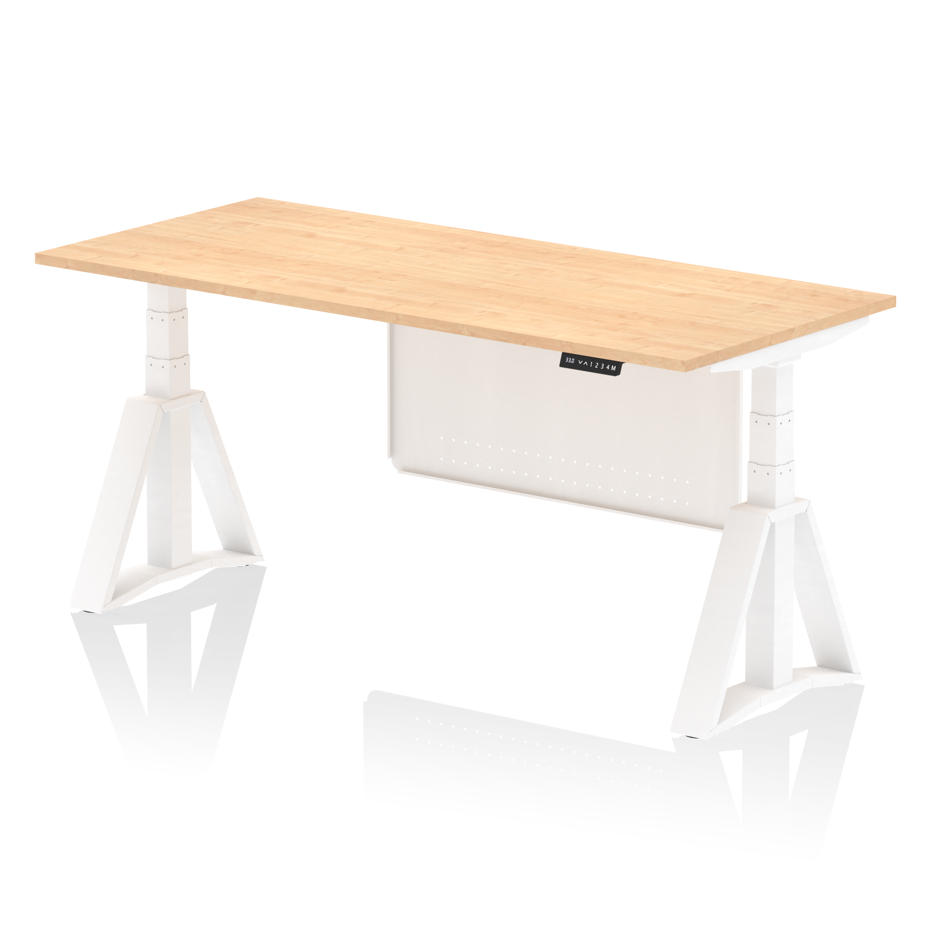 Air Height Adjustable Desk without Cable Ports With Steel Modesty Panel With Piste Foot