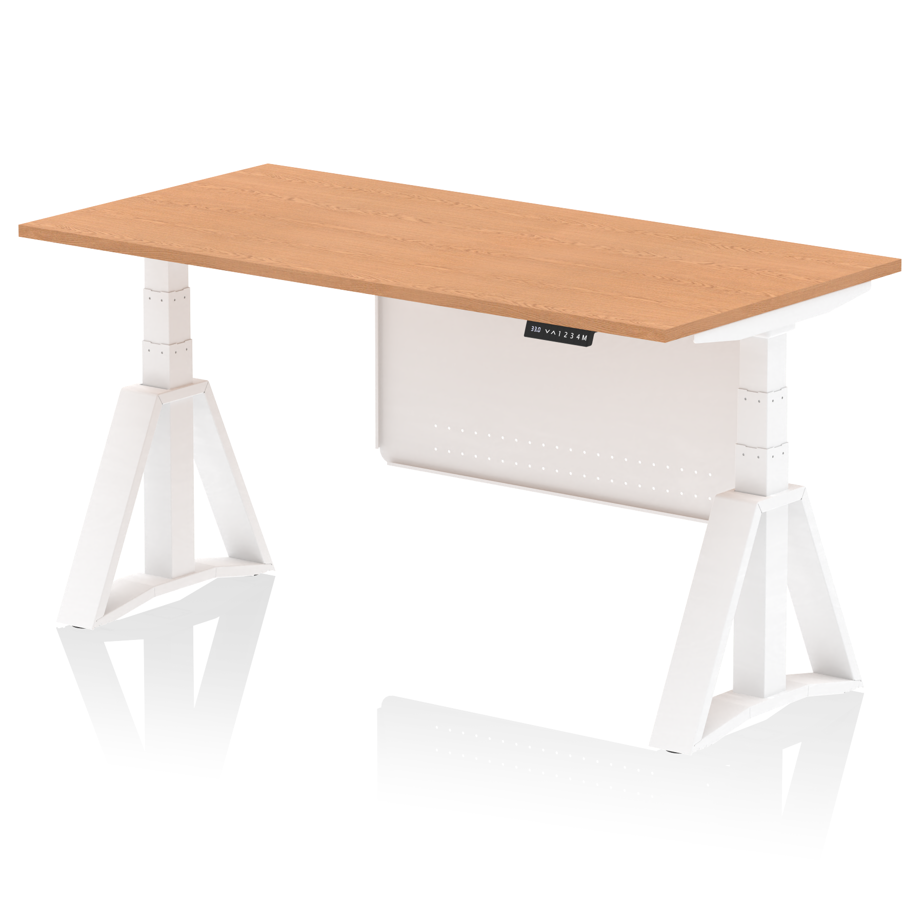 Air Height Adjustable Desk without Cable Ports With Steel Modesty Panel With Piste Foot