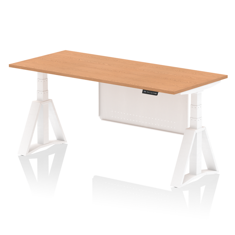 Air Height Adjustable Desk without Cable Ports With Steel Modesty Panel With Piste Foot