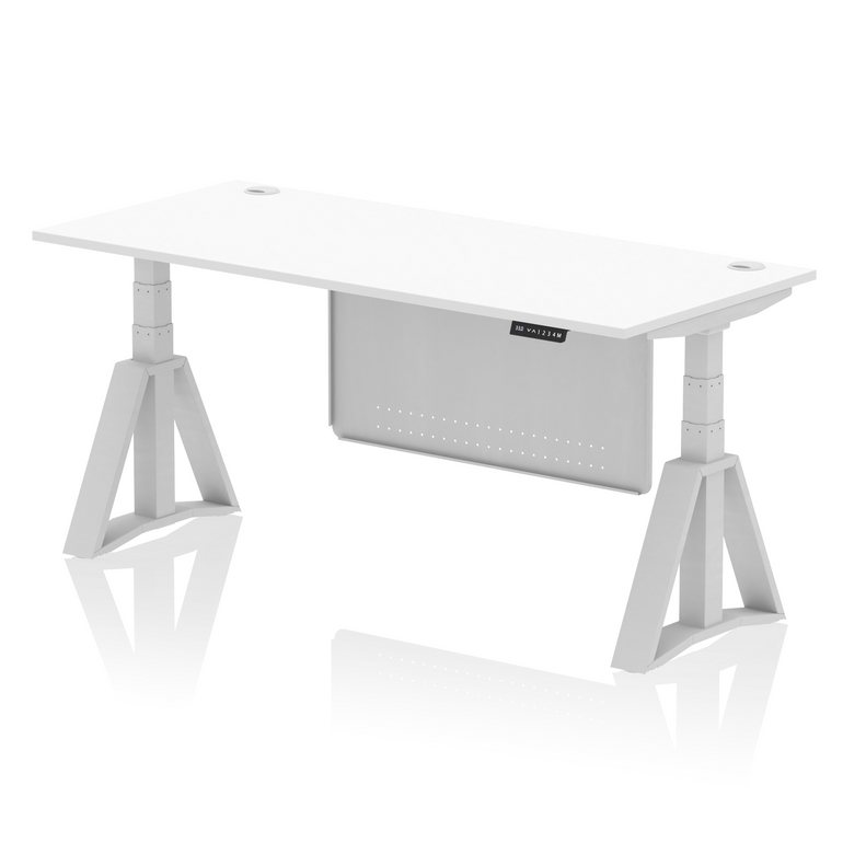 Air Height Adjustable Desk With Cable Ports With Steel Modesty Panel With Piste Foot