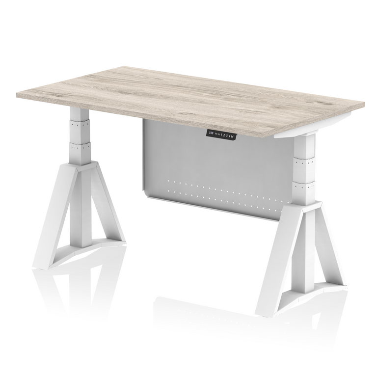 Air Height Adjustable Desk without Cable Ports With Steel Modesty Panel With Piste Foot