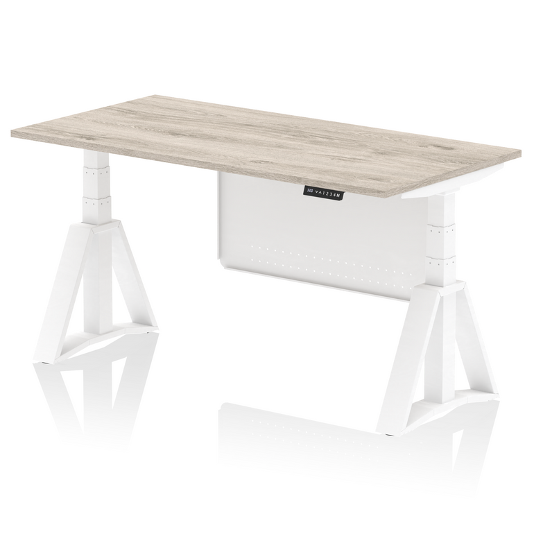 Air Height Adjustable Desk without Cable Ports With Steel Modesty Panel With Piste Foot