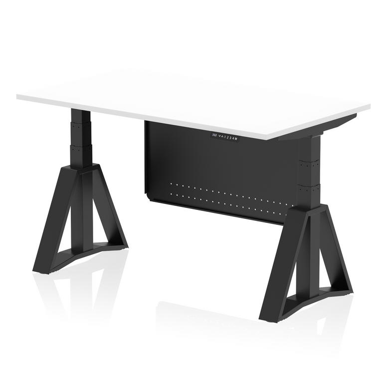 Air Height Adjustable Desk without Cable Ports With Steel Modesty Panel With Piste Foot