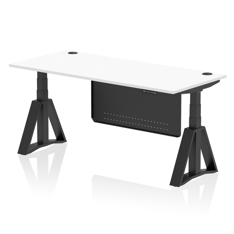 Air Height Adjustable Desk With Cable Ports With Steel Modesty Panel With Piste Foot