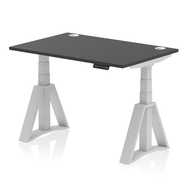 Air Height Adjustable Desk With Cable Ports With Piste Foot