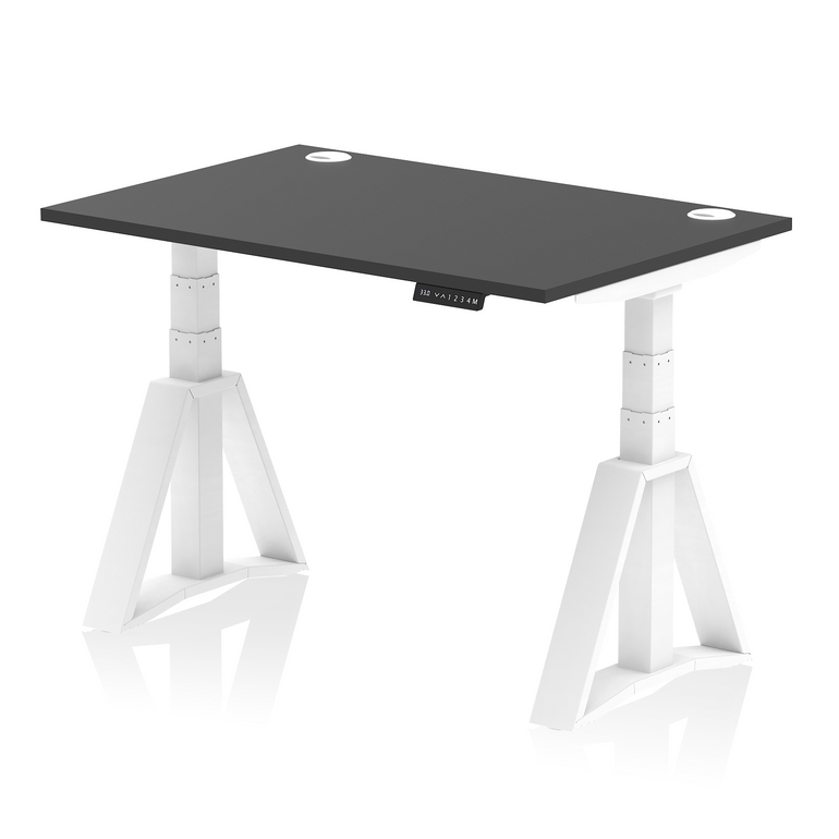 Air Height Adjustable Desk With Cable Ports With Piste Foot