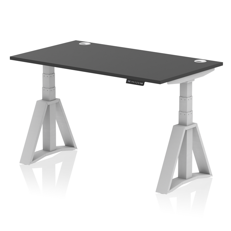 Air Height Adjustable Desk With Cable Ports With Piste Foot