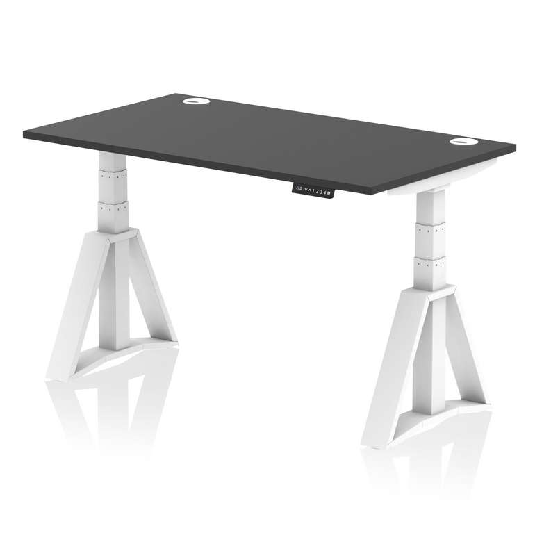 Air Height Adjustable Desk With Cable Ports With Piste Foot