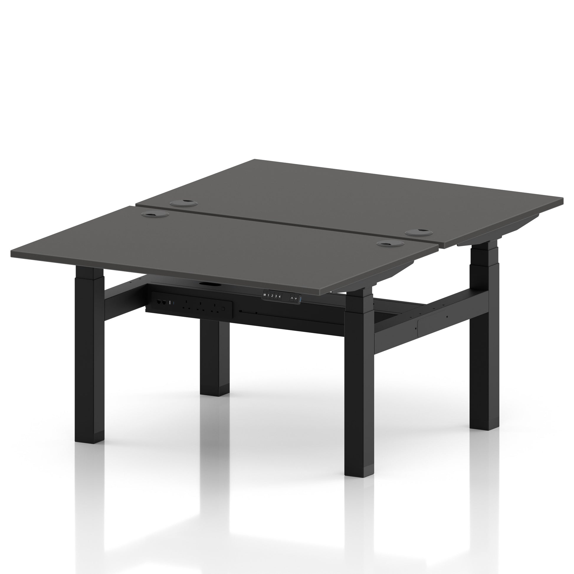Air Back-to-Back Height Adjustable Bench Desk - 2 Person