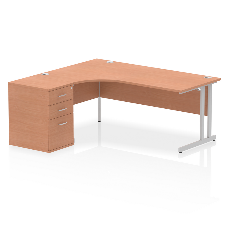 Impulse 1800mm Cantilever Left Crescent Desk Workstation