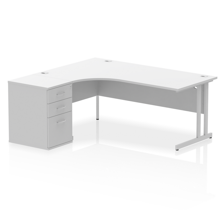 Impulse 1800mm Cantilever Left Crescent Desk Workstation