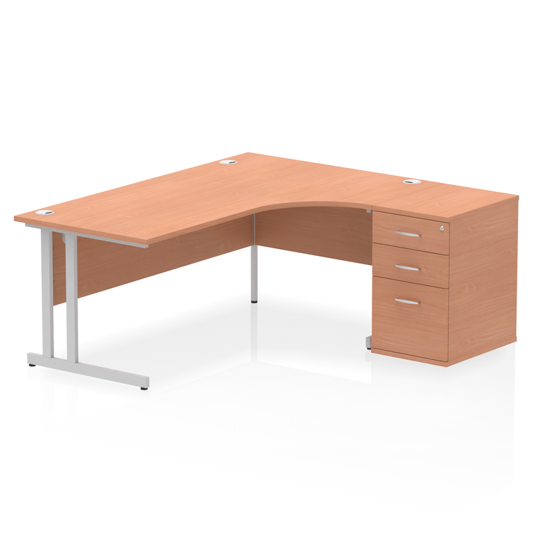 Impulse 1800mm Cantilever Right Crescent Desk Workstation