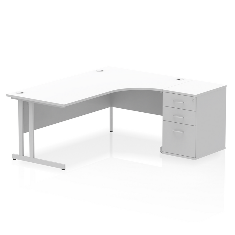 Impulse 1800mm Cantilever Right Crescent Desk Workstation