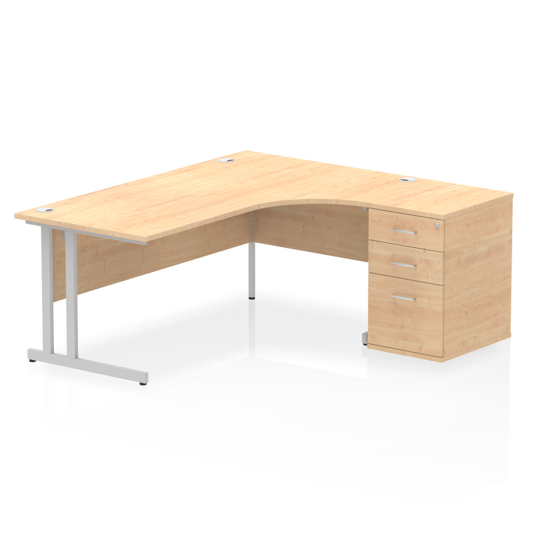 Impulse 1800mm Cantilever Right Crescent Desk Workstation