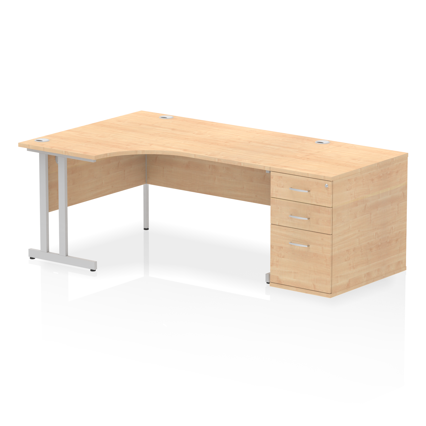 Impulse 1600mm Cantilever Left Crescent Desk Workstation