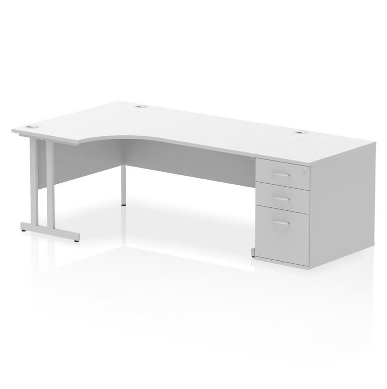 Impulse 1800mm Cantilever Left Crescent Desk Workstation