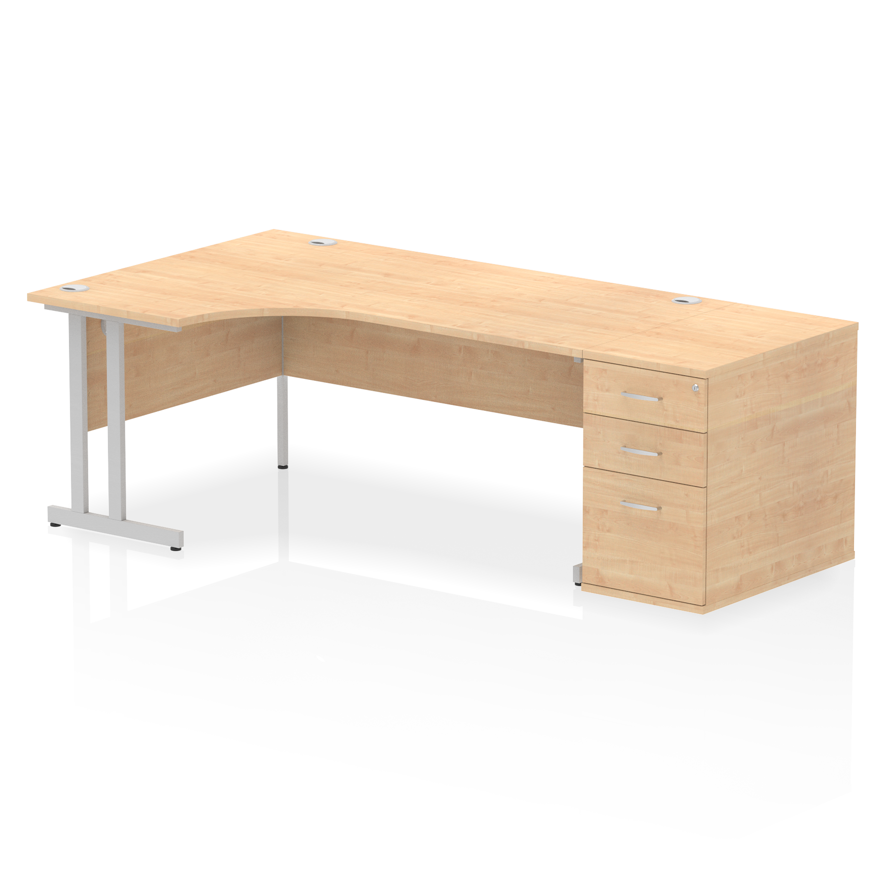 Impulse 1800mm Cantilever Left Crescent Desk Workstation