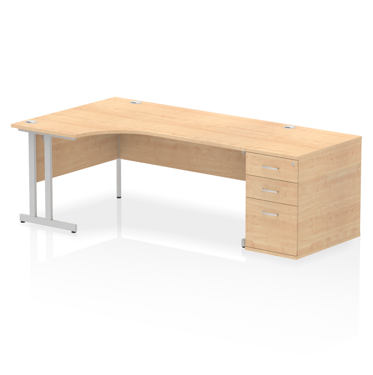 Impulse 1800mm Cantilever Left Crescent Desk Workstation