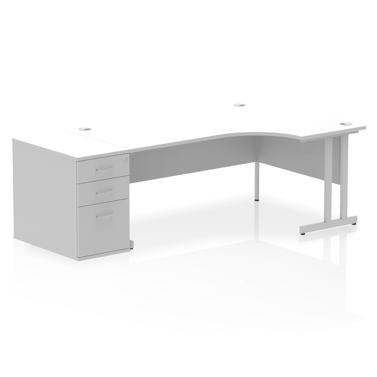 Impulse 1800mm Cantilever Right Crescent Desk Workstation