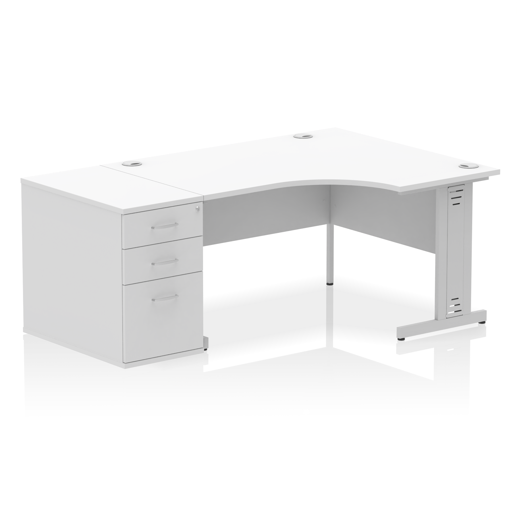 Impulse 1400mm Cable Managed Right Crescent Desk Workstation