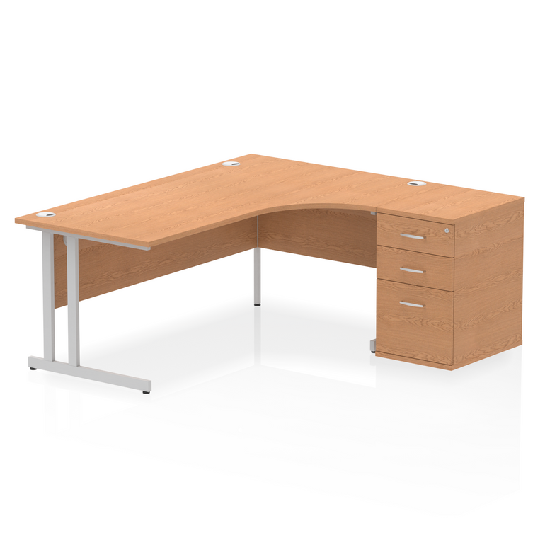 Impulse 1800mm Cantilever Right Crescent Desk Workstation