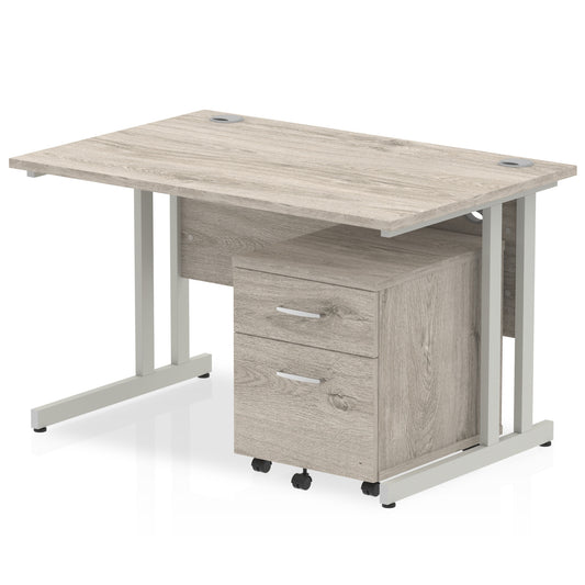EE - Impulse 1200mm Cantilever Straight Desk With Mobile Pedestal