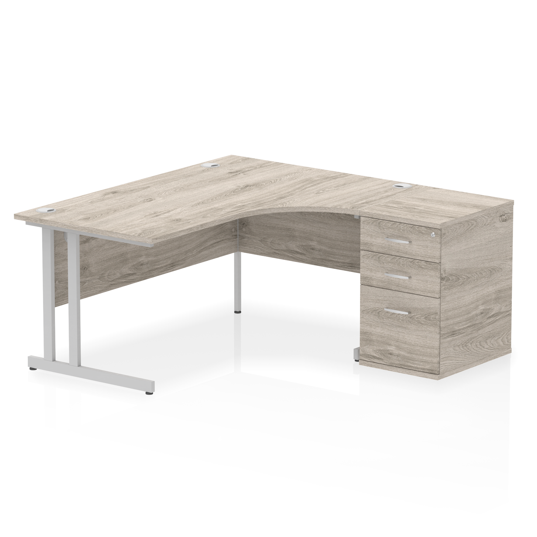 Impulse 1600mm Cantilever Right Crescent Desk Workstation