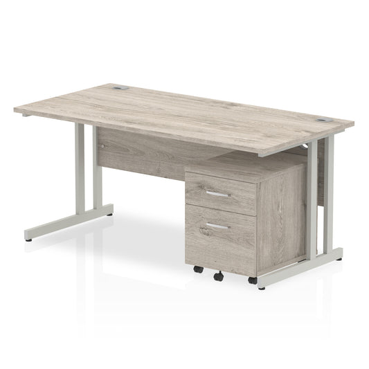 EE - Impulse 1600mm Cantilever Straight Desk With Mobile Pedestal
