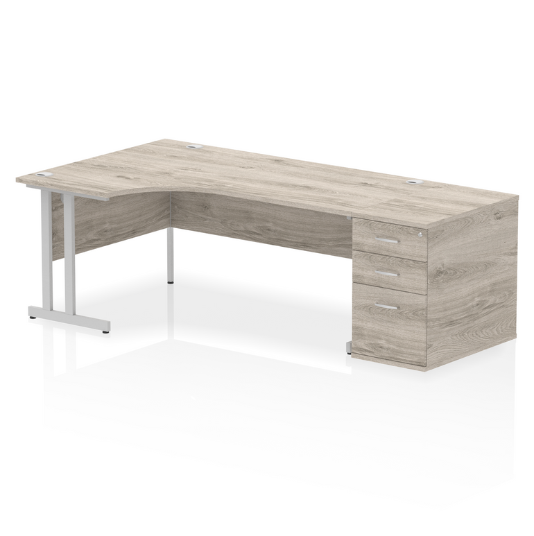 Impulse 1800mm Cantilever Left Crescent Desk Workstation