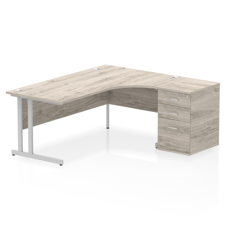 Impulse 1800mm Cantilever Right Crescent Desk Workstation