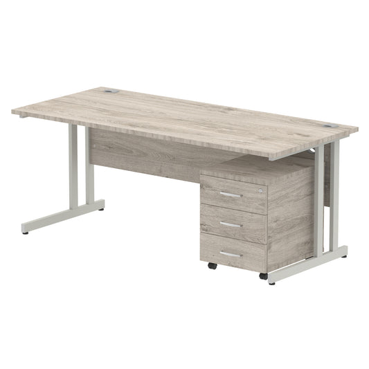 EE - Impulse 1800mm Cantilever Straight Desk With Mobile Pedestal
