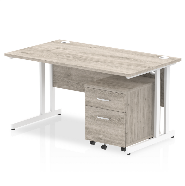 Impulse 1400mm Cantilever Straight Desk With Mobile Pedestal