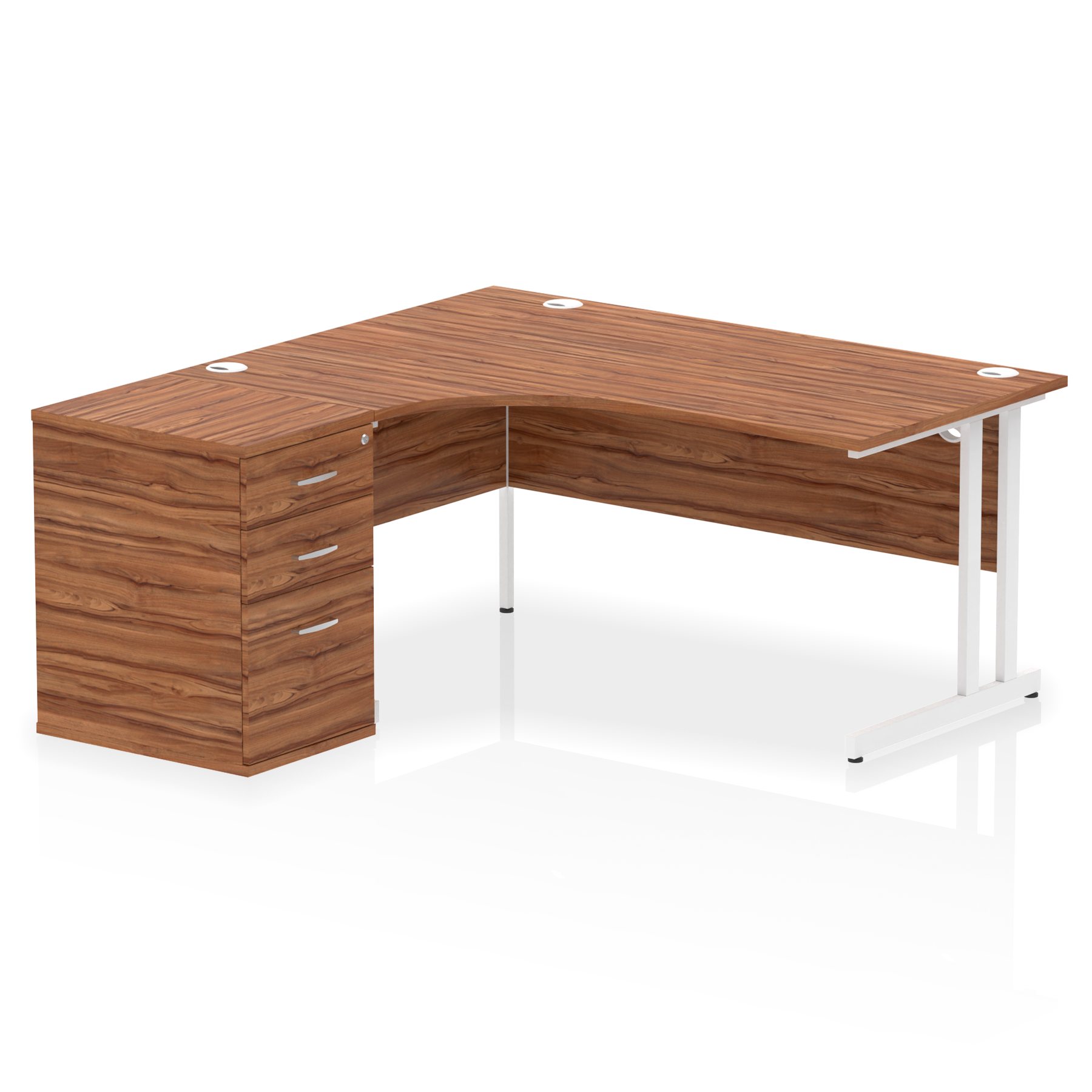 Impulse 1600mm Cantilever Left Crescent Desk Workstation