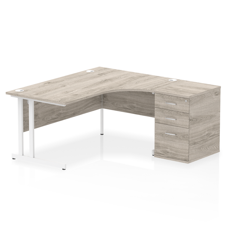 Impulse 1600mm Cantilever Right Crescent Desk Workstation