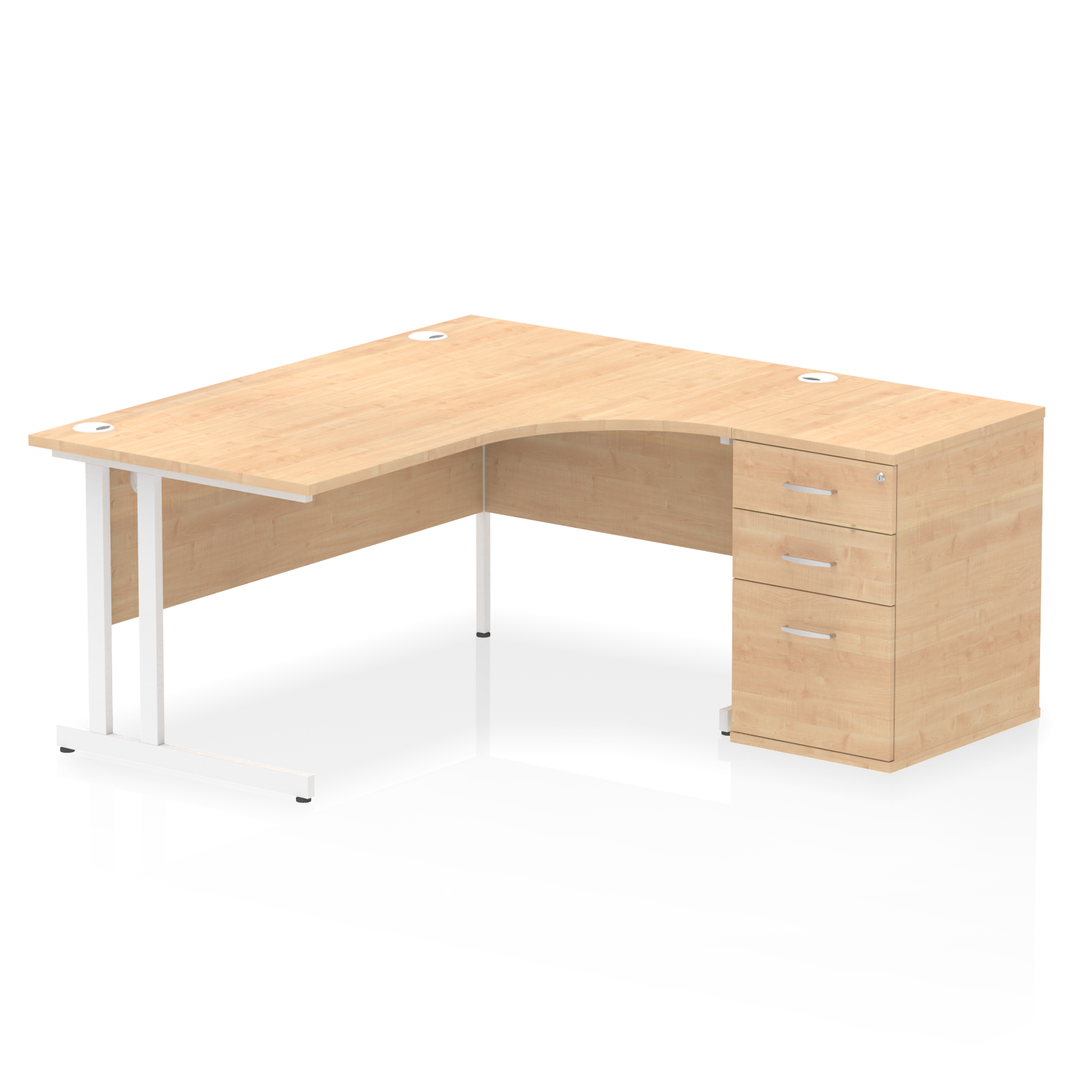 Impulse 1600mm Cantilever Right Crescent Desk Workstation