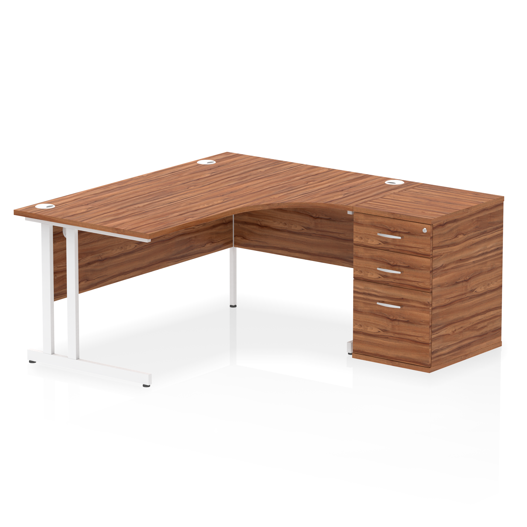 Impulse 1600mm Cantilever Right Crescent Desk Workstation